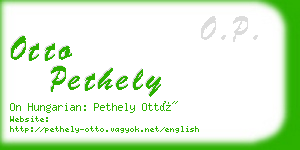 otto pethely business card